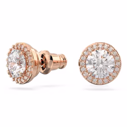 Swarovski Una Angelic Clous d'oreilles Métal Or rose, Blanc