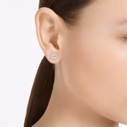 Swarovski Una Angelic Clous d'oreilles Métal Or rose, Blanc - Vue supplémentaire 6