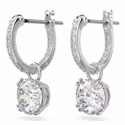 Swarovski 5636717 boucle d'oreille Boucles d'oreilles à clipser Métal Argent, Blanc
