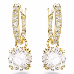 Swarovski 5638802 boucle d'oreille Boucles d'oreilles à clipser Métal Or, Blanc
