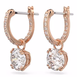 Swarovski 5639975 boucle d'oreille Boucles d'oreilles à clipser Métal Or rose, Blanc