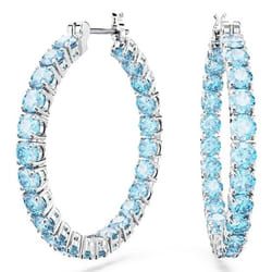 Swarovski 5647446 boucle d'oreille Boucles d'oreilles à clipser Métal Bleu, Argent