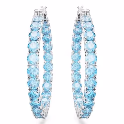 Swarovski 5647446 boucle d'oreille Boucles d'oreilles à clipser Métal Bleu, Argent