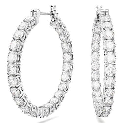 Swarovski 5647715 boucle d'oreille Boucles d'oreilles à clipser Métal Argent, Blanc