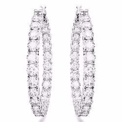 Swarovski 5647715 boucle d'oreille Boucles d'oreilles à clipser Métal Argent, Blanc