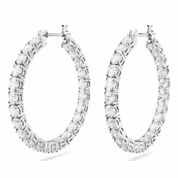 Swarovski 5647715 boucle d'oreille Boucles d'oreilles à clipser Métal Argent, Blanc