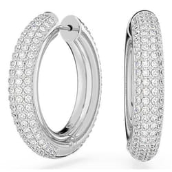 Swarovski 5651392 boucle d'oreille Boucles d'oreilles à clipser Métal Argent, Blanc