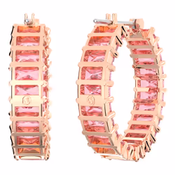 Swarovski Matrix Boucles d'oreilles créoles Métal Rose, Or rose - Vue supplémentaire 4