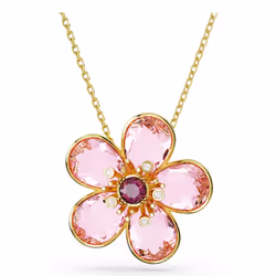Swarovski Idyllia, Collier à chaîne, Fleurs et feuilles, Femelle, Métal