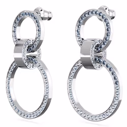 Swarovski 5663503 boucle d'oreille Clous d'oreilles Métal Argent, Blanc
