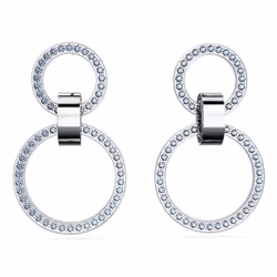 Swarovski 5663503 boucle d'oreille Clous d'oreilles Métal Argent, Blanc