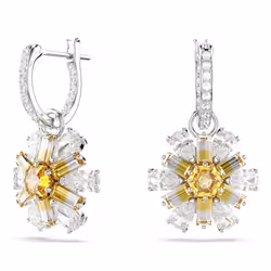 Swarovski Idyllia, Femelle, Métal, Fleurs et feuilles, Argent, Jaune