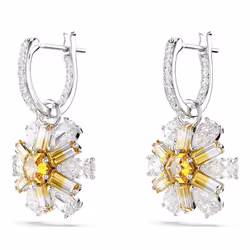Swarovski Idyllia Boucles d'oreilles à clipser Métal Argent, Jaune