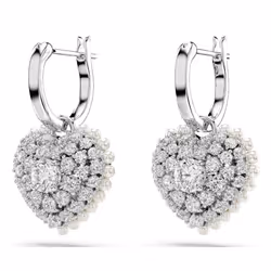 Swarovski 5684384 boucle d'oreille Boucles d'oreilles à clipser Métal Argent, Blanc
