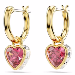 Swarovski 5684760 boucle d'oreille Boucles d'oreilles à clipser Métal Or, Rouge