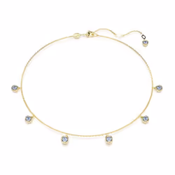 Collier - SWAROVSKI - Imber - Plaqué or - Cristaux ronds bleus - Longueur 38 à 45 cm