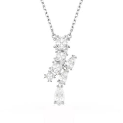 Collier - SWAROVSKI - Pendentif Matrix - Métal rhodié - Longueur ajustable 38-43 cm - Cristaux incolores