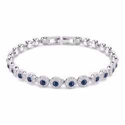 Bracelet - Swarovski - Bracelet Swarovski Tennis Una Angelic bleu - Couleur de la matière:Blanc Taille/Longueur:19 cm - Blanc