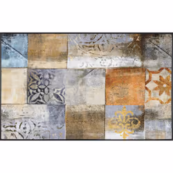 wash+dry 57171, Intérieure, Tapis de sol, Polyamide, Multicolore, Motif, Géométrique