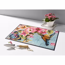 wash+dry Bloomibri, Paillasson caoutchouc, Intérieure, Rectangulaire, Multicolore, Image, Polyamide