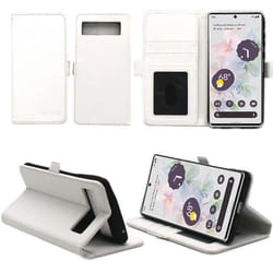 Housse portefeuille blanche pour Google Pixel 6 PRO 5G - Etui de protection à rabat avec porte-cartes