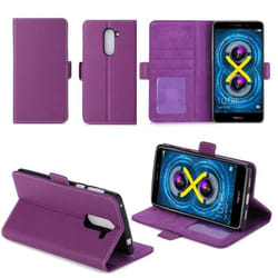 Etui coque portefeuille - Huawei - Honor 6X PRO - Cuir violet - Housse avec stand - Porte cartes