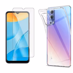 Accessoires - Vivo - Y72 5G - Coque transparente TPU - Protection écran verre trempé - Protection intégrale 360°