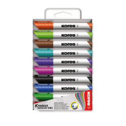 Kores M20800 marqueur 10 pièce(s) Pointe ogive Noir, Bleu, Marron, Vert, Vert clair, Orange, Rose, Rouge, Turquoise, Violet