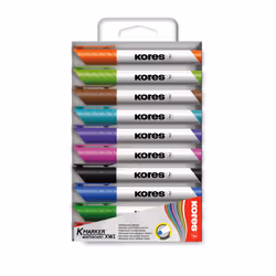 Kores M20801, 10 pièce(s), Noir, Bleu, Marron, Vert, Vert clair, Orange, Rose, Rouge, Turquoise, Violet, Pointe biseautée, Mu ...