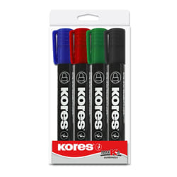 Kores M20943 marqueur indélébile Noir, Bleu, Vert, Rouge 4 pièce(s)