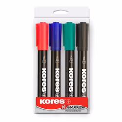 Kores M20945, Noir, Vert, Rouge, Pointe biseautée, Noir, Bleu, Vert, Rouge, Blanc, 3 mm, 5 mm, 4 pièce(s)