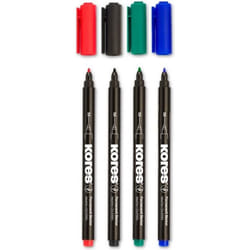 Kores M22141 marqueur indélébile Pointe ogive Noir, Bleu, Marron, Vert, Bleu clair, Vert clair, Orange, Rose, Rouge, Violet 10 pièce(s)