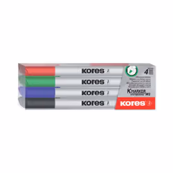 Kores M22840, 4 pièce(s), Noir, Bleu, Vert, Rouge, Pointe du marqueur, Multicolore, Rond, 1 mm