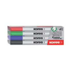 Kores M22840 marqueur 4 pièce(s) Pointe du marqueur Noir, Bleu, Vert, Rouge