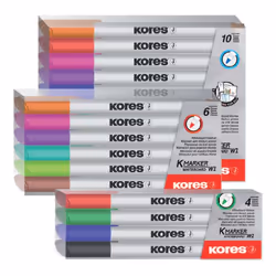 Kores M22841, 10 pièce(s), Noir, Bleu, Marron, Vert, Bleu clair, Vert clair, Orange, Rose, Rouge, Violet, Pointe du marqueur, ...