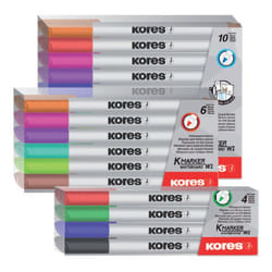 Kores M22841 marqueur 10 pièce(s) Pointe du marqueur Noir, Bleu, Marron, Vert, Bleu clair, Vert clair, Orange, Rose, Rouge, Violet