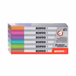 Kores M22846, 6 pièce(s), Marron, Bleu clair, Vert clair, Rose, Violet, Pointe du marqueur, Multicolore, Rond, 1 mm