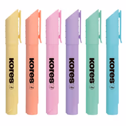 Kores TM36060, 6 pièce(s), Bleu clair, Vert clair, Orange clair, Rose clair, Violet, Jaune, Pointe biseautée, Multicolore, Ro ...