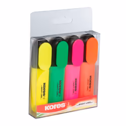 Kores TM36140, 4 pièce(s), Vert, Orange, Rose, Jaune, Multicolore, Plastique