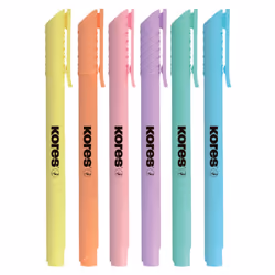 Kores TM36246, 6 pièce(s), Bleu clair, Vert clair, Orange clair, Rose clair, Violet, Jaune, Multicolore, Rond, 0,5 mm, 3,5 mm