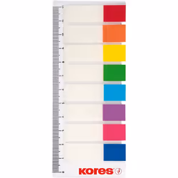 Kores 45121, Onglet avec index vierge, Transparent, 12x45mm