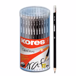 Kores Grafitos, HB, Noir, Hexagonal, 72 pièce(s)