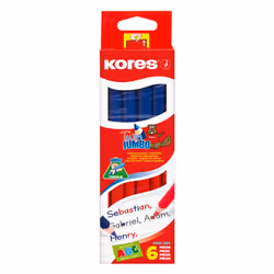 Kores Twin Jumbo Bleu, Rouge 6 pièce(s)