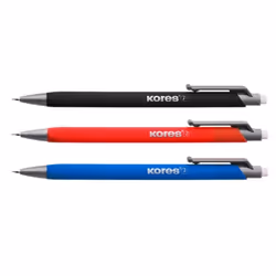 Kores BB99271, Noir, Bleu, Rouge, Noir, HB, 0,7 mm, Triangulaire, Se tourne vers l'extérieur