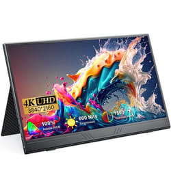 UPERFECT Écran portable 4K UHD de 156 pouces rapport de contraste 1500:1  100 % NTSC  100 % Adobe RVB  haut-parleurs intégrés