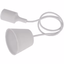 Suspensions porte-lampe d'intérieur fantaisie Rosette en silicone 85xH92 mm. - Câble recouvert de tissu 150 cm. - Douille en ...