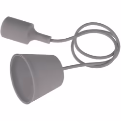 Suspensions porte-lampe d'intérieur fantaisie Rosette en silicone 85xH92 mm. - Câble recouvert de tissu 150 cm. - Douille en ...