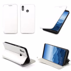 Etui coque Huawei P20 Lite - XEPTIO - Slim Cuir PU - Blanc - Anti choc - Stand intégré