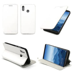 Etui coque Huawei P20 Lite - XEPTIO - Slim Cuir PU - Blanc - Anti choc - Stand intégré