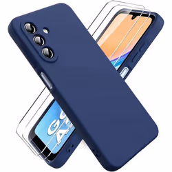 Coque pour Samsung Galaxy A26 5G 2x Verres tremp - Etui Housse Silicone Bleu Marine Vitre Protection Ecran Verre T PACK ACCES ...